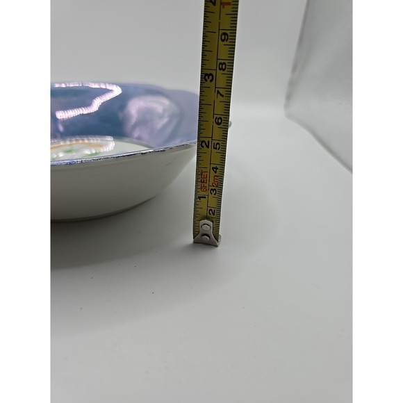 Japan Luster Porcelain Bowl Dish Blue White Floral Flowers Double Handle Vintage - Picture 7 of 7